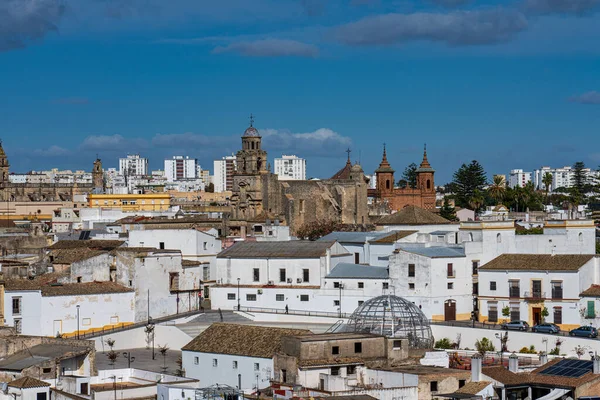 Skyline Över Den Historiska Staden Jerez Frontera Andalusien Spanien — Stockfoto