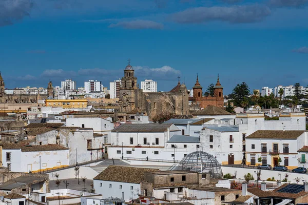 Linia Lotnicza Historycznego Miasta Jerez Frontera Andaluzja Hiszpanii — Zdjęcie stockowe