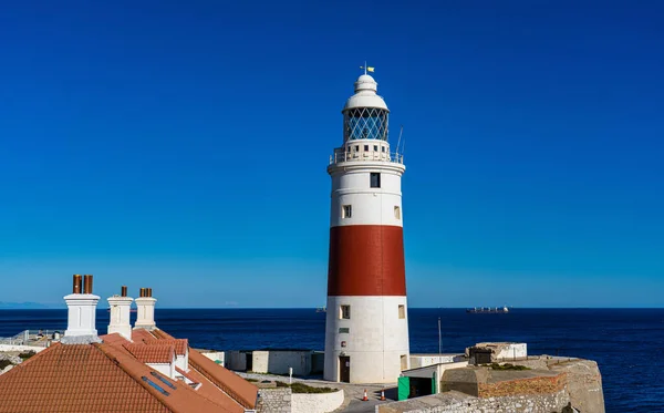 Faro Europa Point Faro Trinity Torre Victoria Estrecho Gibraltar Fondo — Foto de Stock