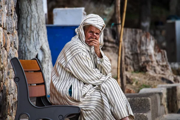 Chefchaouen Marocko Okt 2019 Gatuliv Den Blå Staden Chefchaouen Eller — Stockfoto