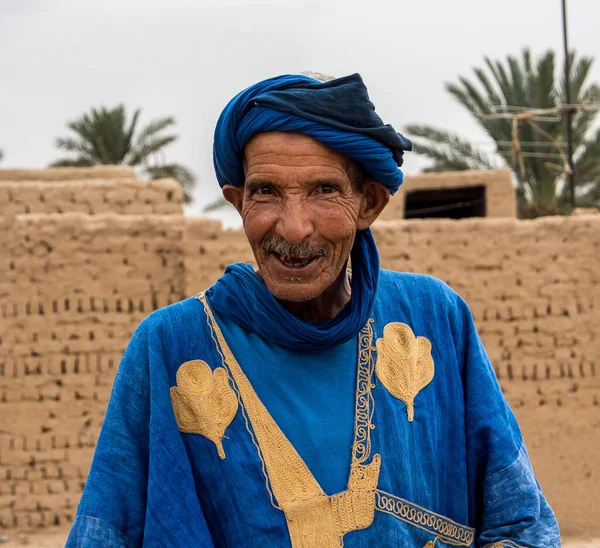 Erfoud Maroc Oct 2019 Vieil Homme Berbère Vivant Dans Les — Photo