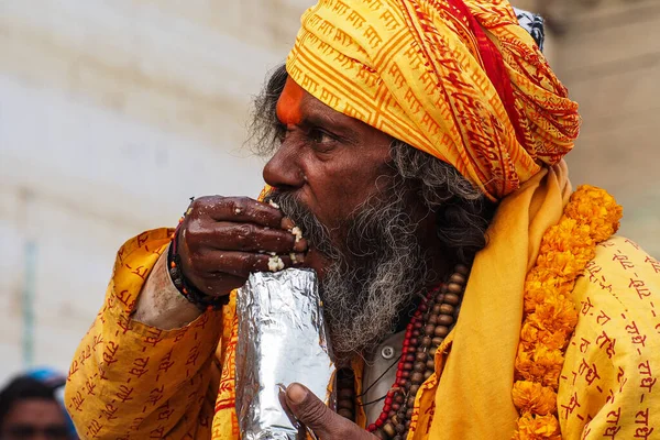 Varanasi India Dec 2019 Sadhu Ghats Varanasi Uttar Pradesh Ascetische — Stockfoto