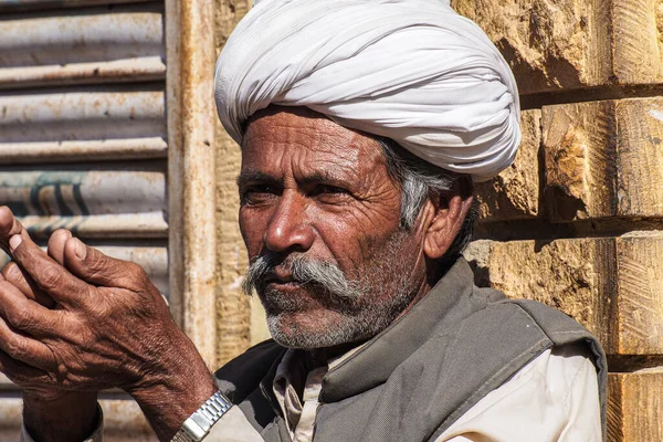 Jaisalmer India Dec 2019 Індійці Rajasthani Люди Національному Одязі Вулицях — стокове фото