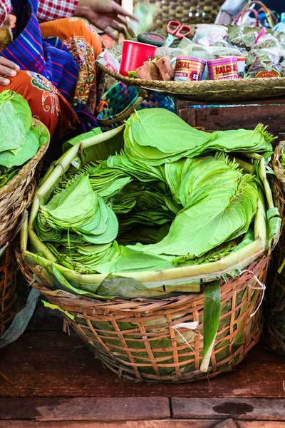 Mercado Tradicional Alimentos Heho Estado Shan Myanmar Birmania Asia — Foto de Stock