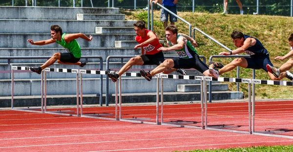 Regensburg Juli 2019 Bayerische Leichtathletik Meisterschaft Hürdenlauf — Stockfoto