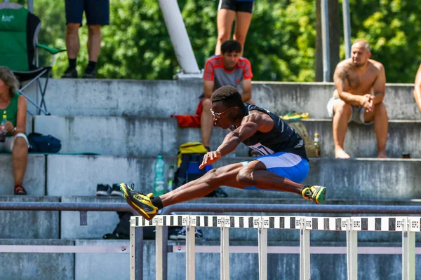 Regensburg Germany July 2019 Bavarian Athletics Championship Hurdle Race Event — Stock Photo, Image