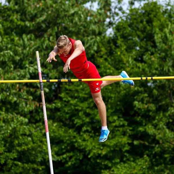 Regensburg Alemanha Julho 2019 Evento Salto Vara Campeonato Atletismo Baviera — Fotografia de Stock