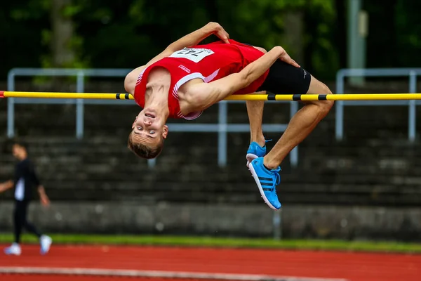 Regensburg Tyskland Juli 2019 Bavarian Friidrott Mästerskap High Jump — Stockfoto