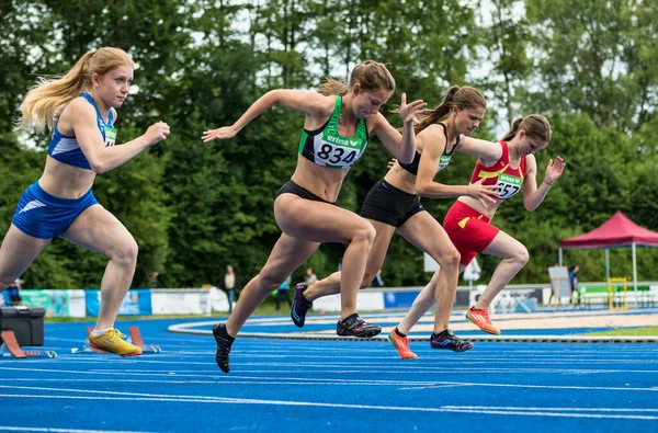 Regensburg Almanya Temmuz 2019 Bavyera Atletizm Şampiyonası 400 Metre Yarışı — Stok fotoğraf