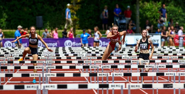 Regensburg Alemanha Julho 2019 Evento Corrida Obstáculos Campeonato Atletismo Baviera — Fotografia de Stock