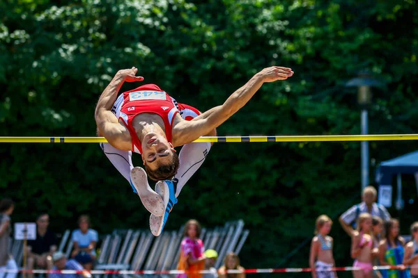 Ratisbona Germania Luglio 2019 Campionato Bavarese Atletica Leggera Salto Alto — Foto Stock