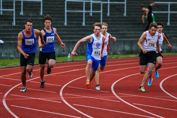 Regensburg Almanya Temmuz 2019 Bavyera Atletizm Şampiyonası 4X400 — Stok fotoğraf