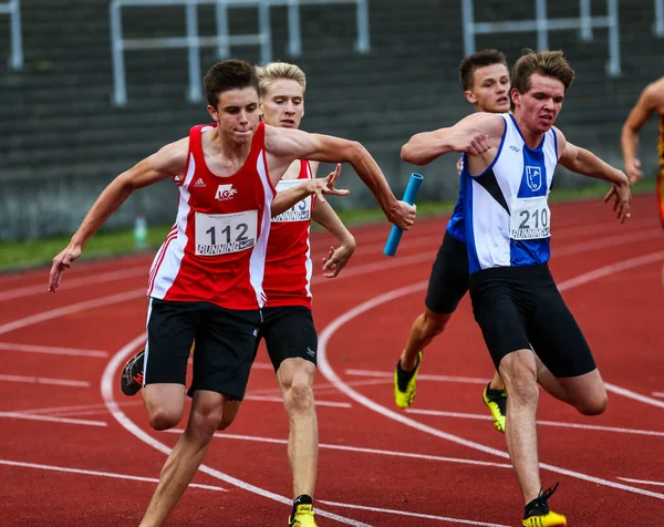 Regensburg Alemanha Julho 2019 Evento Corrida Revezamento 4X400 Campeonato Bávaro — Fotografia de Stock