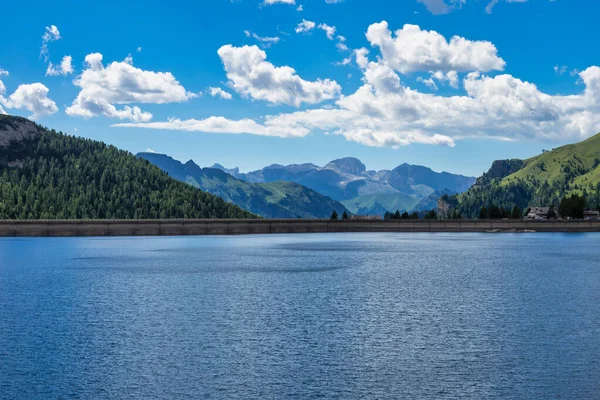 Alpenlandschap Dolomieten Italië Gletsjer Marmolada Lago Fedaia — Stockfoto