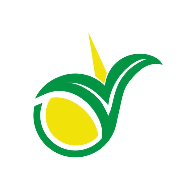 Hoja verde y diseños de logotipo de energía — Vector de stock