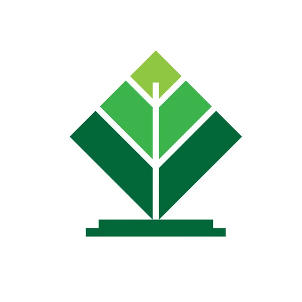Árbol diseños de logotipo verde moderno simple — Vector de stock