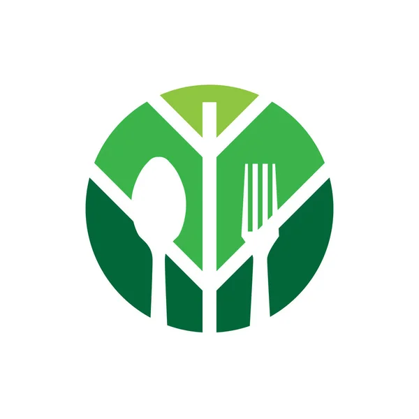 Alimentación salud natural logotipo orgánico — Vector de stock