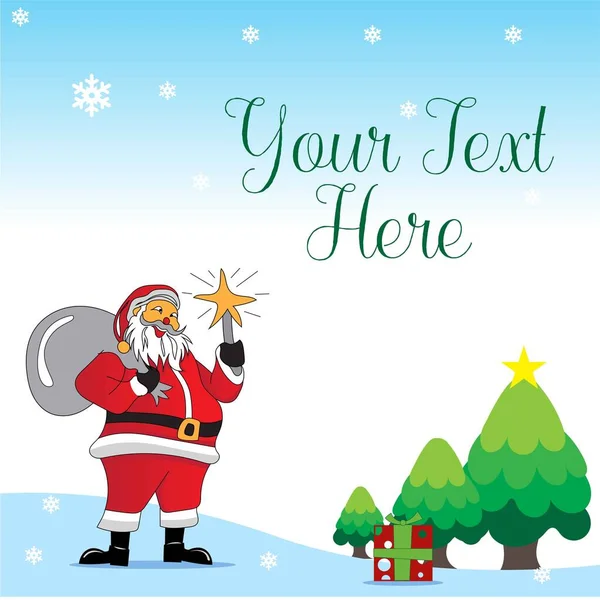 Christmas Greeting Card Template Santa Claus — Stock Vector