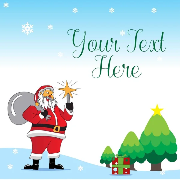 Santa Claus Shares Gifts Christmas — Stock Vector