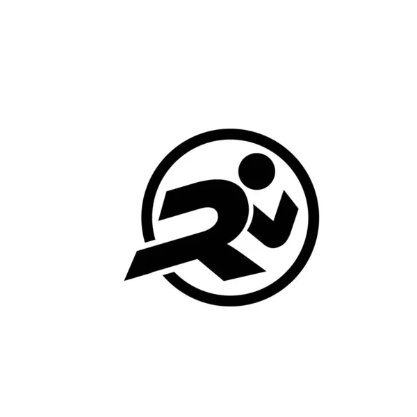 Ejecutar logo diseños iconos moderno y sencillo — Vector de stock
