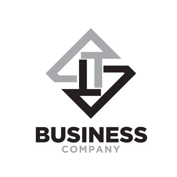 L t бізнес логотип дизайн плоский — стоковий вектор