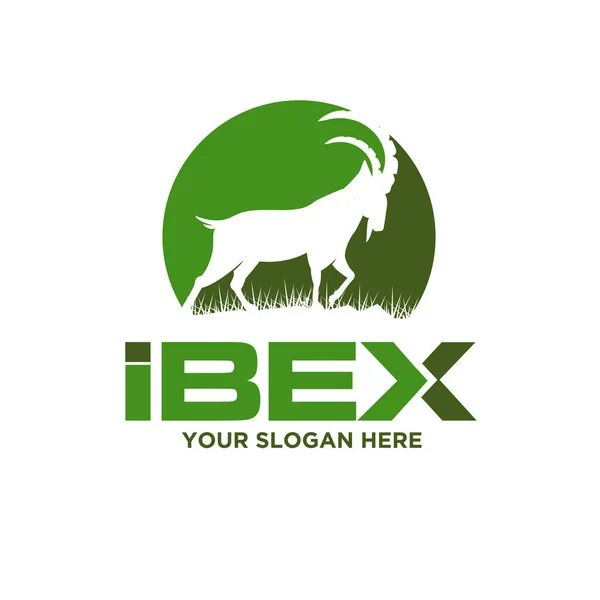 Ibex Logotipo Projeta Natureza Verde — Vetor de Stock