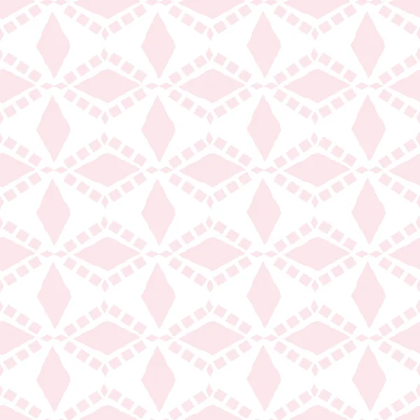 Vektor pastel růžová a bílá diamant kříž vzor pozadí. Bezproblémový geometrický design. Nepravidelný malířský efekt. Skvělé pro wellness, léto, sportovní produkty, obaly, domácí potřeby — Stockový vektor