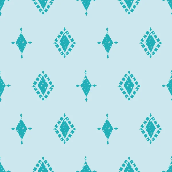 Vector aqua en lichtblauwe diamant patroon achtergrond. Vector naadloos geometrisch ontwerp met onregelmatig schilderachtig effect. Ideaal voor wellness, zomer, sportproducten, verpakking, home decor, briefpapier — Stockvector