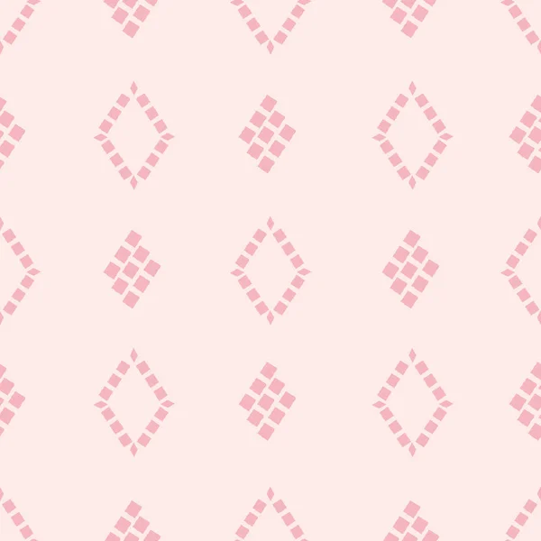Vector pastel roze diamant vormige baksteen patroon achtergrond. Naadloos geometrisch vectorontwerp. Onregelmatig schilderachtig effect. Ideaal voor wellness, zomer, sportproducten, verpakking, home decor, briefpapier — Stockvector