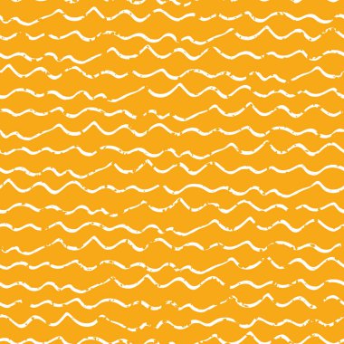 Dalgalı çizgiler, kusursuz vektör şablonu. Düzensiz karalama stili yatay çizgili arka plan grunge desenli. Her yerde doğrusal geometrik baskı var. Sıcak yaz tatil beldesi konsepti