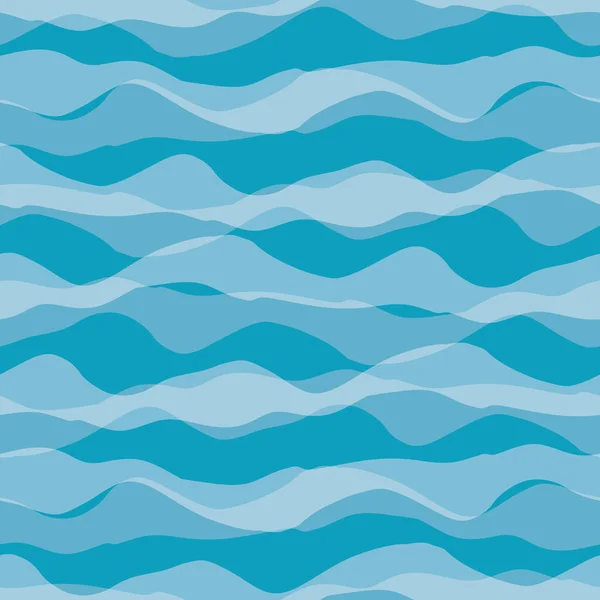 Línea ondulada sin costura vector patrón de fondo. Fondo lineal de ondas oceánicas irregulares. Ilustración de estilo de reflexión de agua transparente dibujada a mano. Todo impreso para marina, playa, concepto de vacaciones — Vector de stock