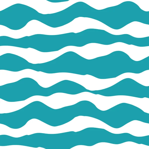 Κυματιστή γραμμή αδιάλειπτη διανυσματική μοτίβο φόντο. Ριγέ γραμμική ακανόνιστη οριζόντια κύματα του ωκεανού φόντο. Απλός μοντερνιστικός σχεδιασμός πλατιάς λωρίδας. Παντού εκτύπωση για τη θάλασσα, παραλία, διακοπές έννοια θέρετρο — Διανυσματικό Αρχείο