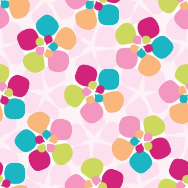 Tropikal çiçek kusursuz vektör desenli arka plan. Elle çizilmiş çiçekler egzotik arka plan. Modern parlak çiçek çizimi. Egzotik sıcak yaz tatili ve düğün konsepti için her yerde..