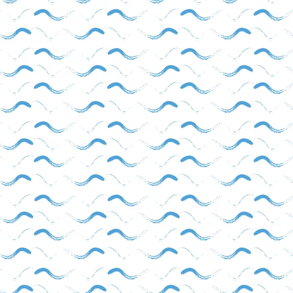 Волнистая линия бесшовный векторный фон. Ручной штрих горизонтальной волны океана. Абстрактная морская геометрическая полоса повсюду. Для морской, водной, морской концепции . — стоковый вектор