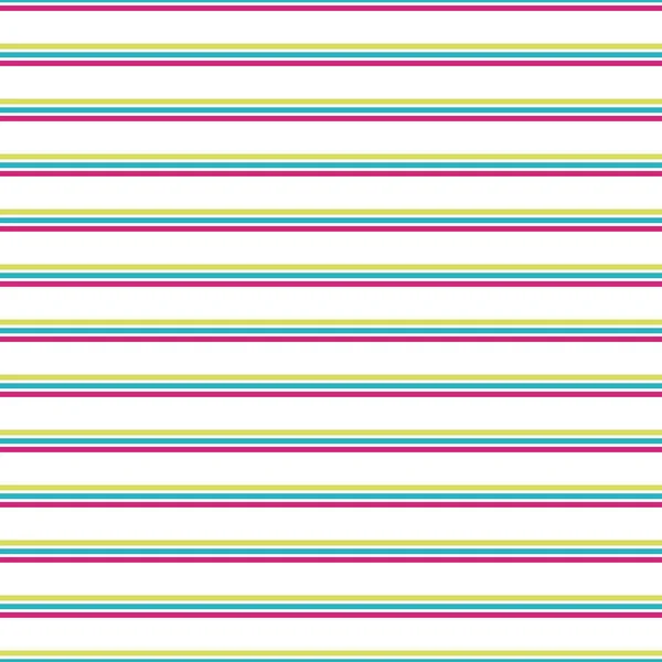 Seamless lime green, blue, red thin stripe vector pattern background. Linear geometric line white backdrop. Horizontal striped design. Vibrant all over print for beach, vacation, summer accessories — Stock Vector