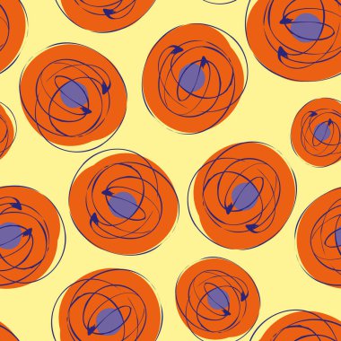 Karalanmış mürekkep grunge dairesi vektörsüz şablon arka planı. El çizimi fırça darbesi halkası çok renkli arkaplanı şekillendirir. Cesur soyut girdap tasarımı. Tatil yaz konsepti için her şey modern..