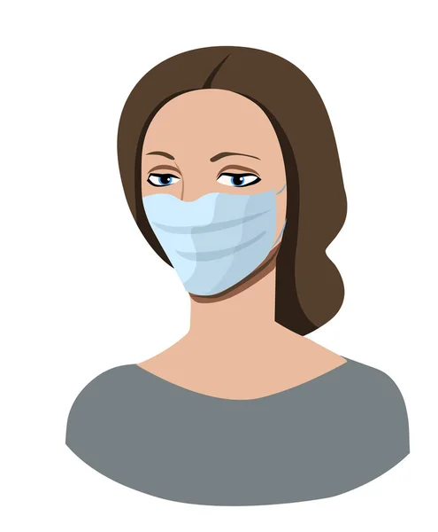 Wearing Gauze Mask Face Mask Medical Mask — Stock vektor