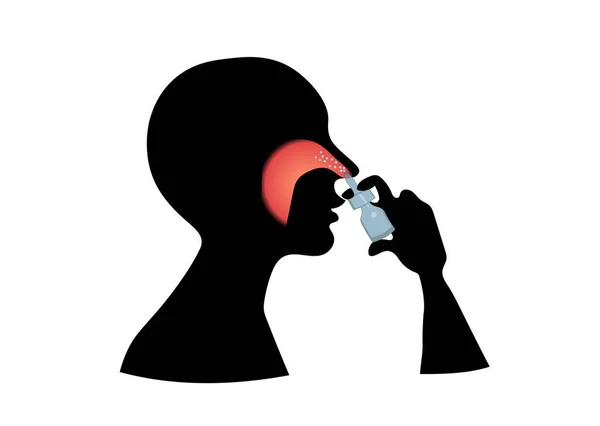 Spray Nosa Cieknący Nos — Wektor stockowy