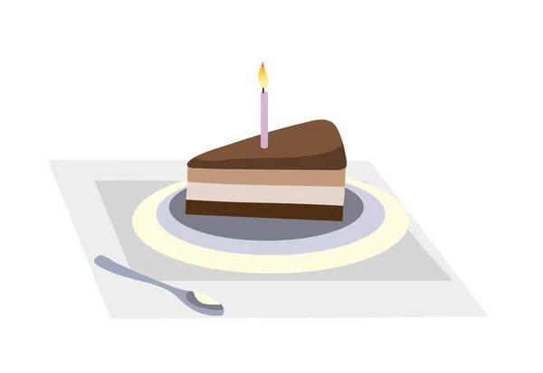 ろうそくの誕生日ケーキ 誕生日のお祝い — ストックベクタ