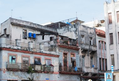 Havana Küba'da eski binalar