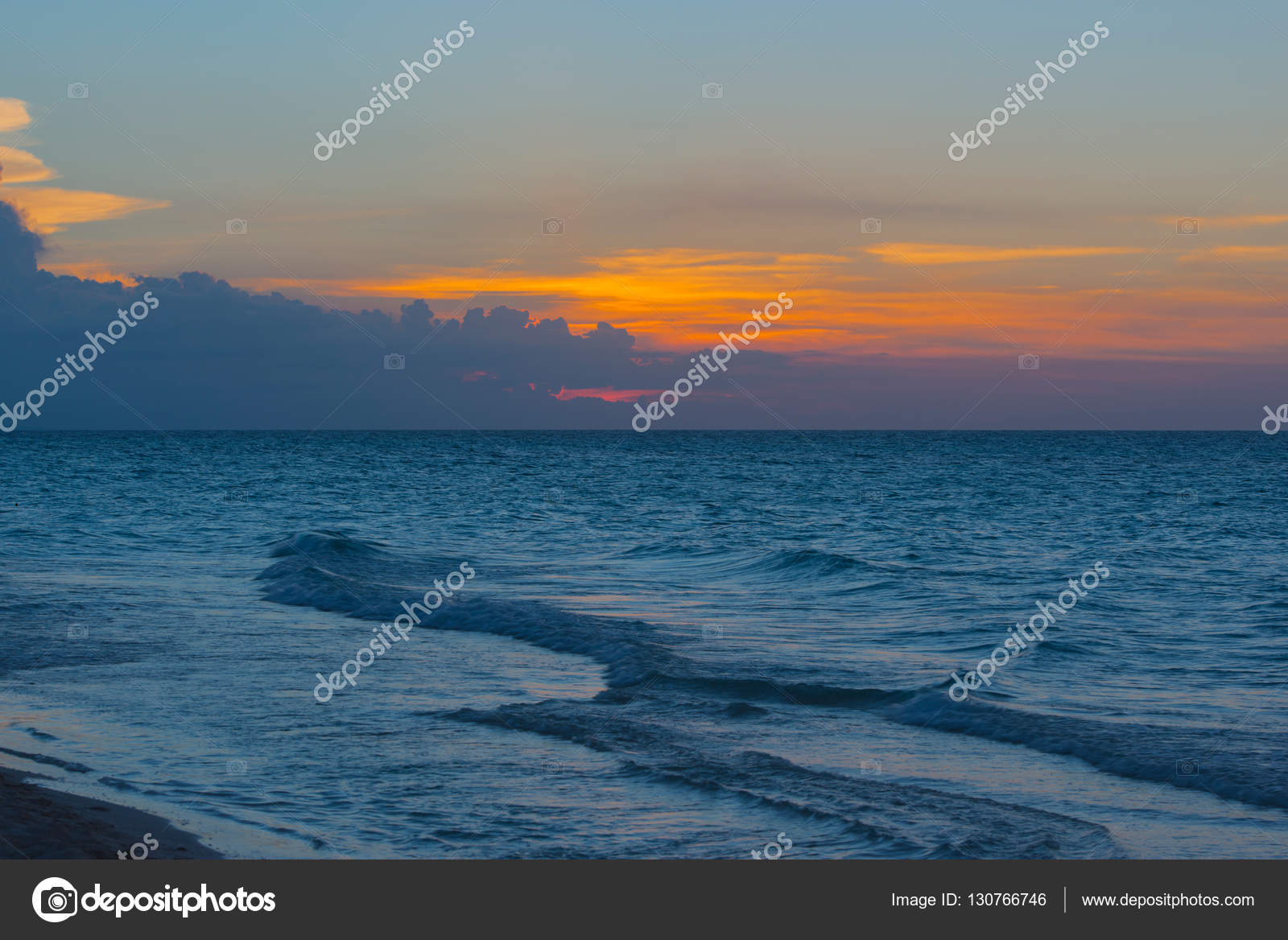 Coucher Du Soleil Sur La Plage De Varadero Cuba