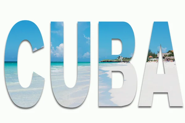 Playa en Cuba Varadero - playa por escrito insertada — Foto de Stock