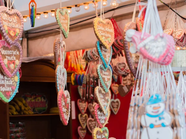 Coração de gengibre, carrinho de doces — Fotografia de Stock