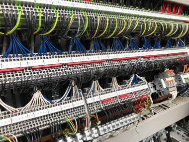 Dağıtım serisi terminaller için güç kaynağı ile dolap