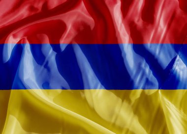 Ermenistan bayrağı yakın çekim bir bez üzerinde