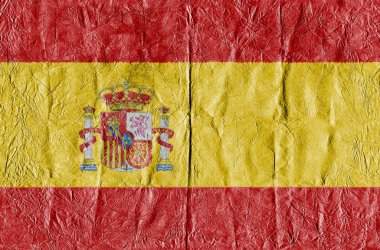 Yakın çekimde bir kağıt üzerinde İspanya Bayrağı bayrağı