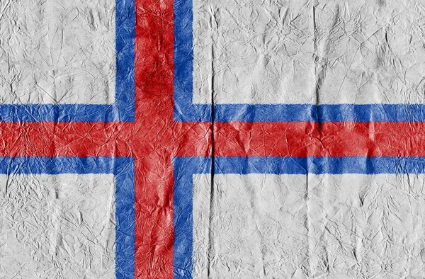 Faroe Islands flagga på ett papper i närbild — Stockfoto