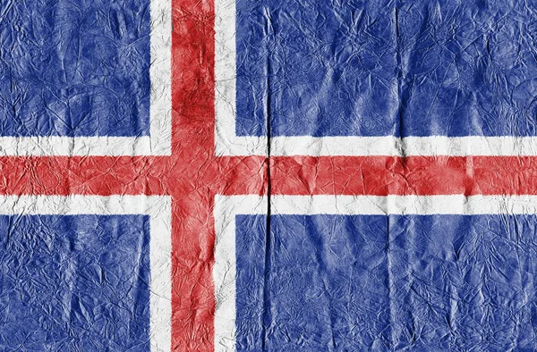 Yakın çekim gazetede İzlanda bayrağı — Stok fotoğraf