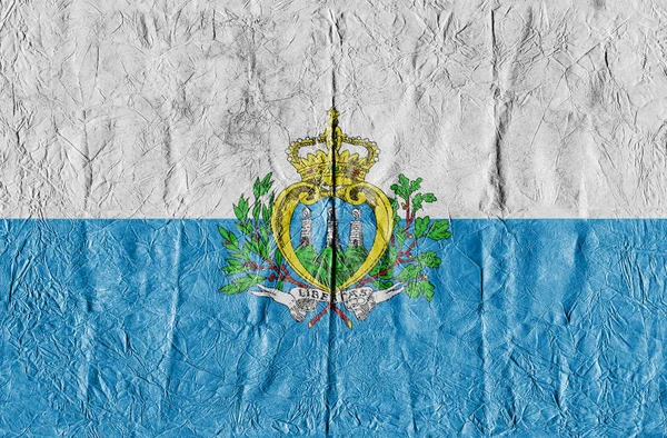 Bandera de San Marino en un papel en primer plano — Foto de Stock