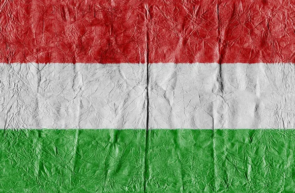 Yakın çekimde bir kağıt üzerinde Macaristan bayrağı — Stok fotoğraf